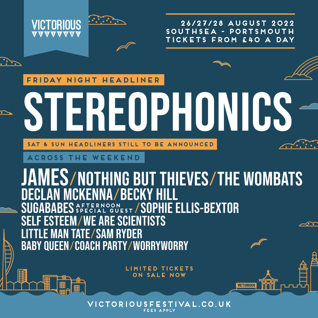 First wave of acts for Victorious 2022 featuring Stereophonics, James, Nothing But Thieves, Sugababes, Becky Hill and more